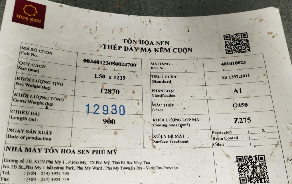 ton cuon thep tam ma kem nhung nong hoa sen gi day 1.5 mm g350 g450 do ma z275 z350